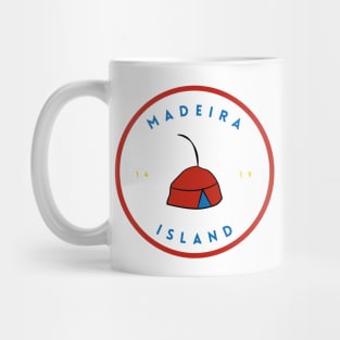 Madeira Island 1419 logo with the traditional folklore hat/carapuça in colour Mug